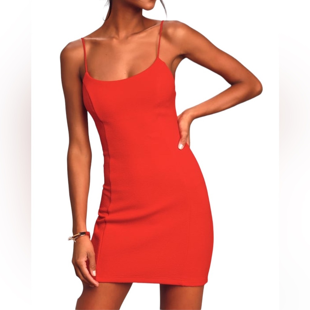Lulus Red Backless Bodycon Mini Dress